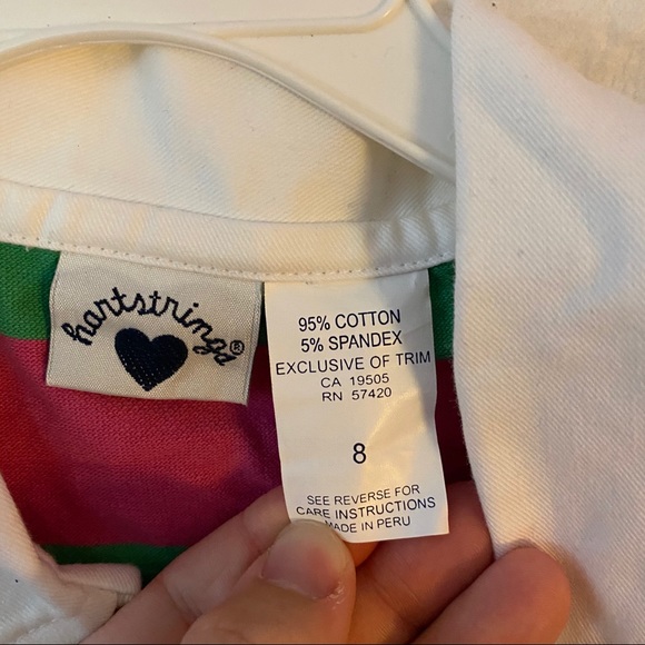 Hartstrings Girl Striped Green and Pink Dress NWOT - Picture 6 of 8